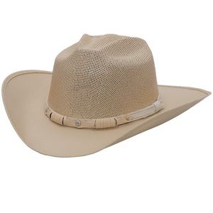 Nude beige cattleman straw cowboy hat